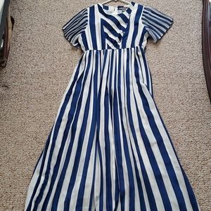 Garcia Nautical Sailor inspired Pleated Maxi Dress